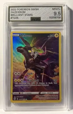 Pokemon TCG Zekrom TG05 Holo Ultra Rare Brilliant Stars 2022 AGS 9.5 MT+ - Image 1