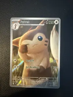 Pokemon TCG Furret 168/159 Journey Together Illustration Rare NM Mint - Image 1