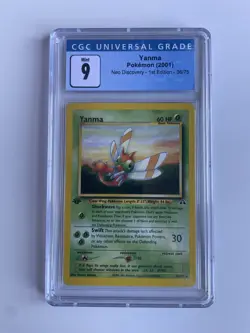 CGC 9 MINT Yanma Neo Discovery 1st Edition 36/75 Pokemon Card psa - Image 1