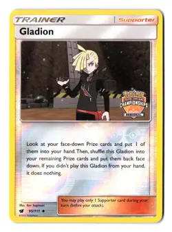 Gladion 95/111 Pokemon Regional Championships Promo Card - NM - Image 1