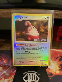 Pokemon TCG Diamond & Pearl Happiny 52/123 Stamped Reverse Holo - Image 1