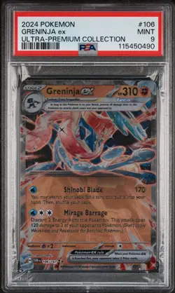 Greninja EX UPC #106 2024 Pokemon Twilight Masquerade Promo (Metal Card) PSA 9 - Image 1