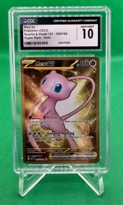 2023 POKEMON MEW EN-151 HYPER RARE #205 MEW EX CGC 10 - Image 1