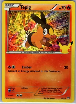 Tepig - 13/25 Holo McDonald's 25th Anniversary Promos - Pokemon Card - NM - Image 1