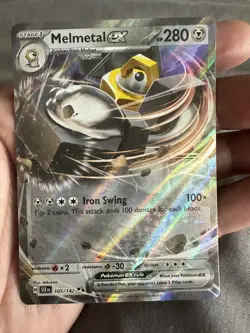 Melmetal EX 105/142 S&V Stellar Crown Holo Double Rare Pokemon Card NM/MT - Image 1