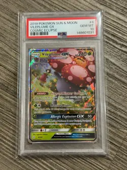 2019 POKEMON SUN & MOON COSMIC ECLIPSE #4 VILEPLUME GX PSA 10 - Image 1