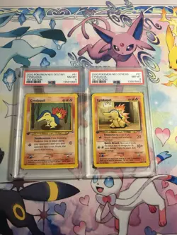 POKEMON NEO GENESIS & DESTINY 1ST EDITION #57 & #61 CYNDAQUIL PSA 8 - Image 1