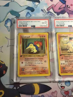 POKEMON NEO GENESIS & DESTINY 1ST EDITION #57 & #61 CYNDAQUIL PSA 8 - Image 2