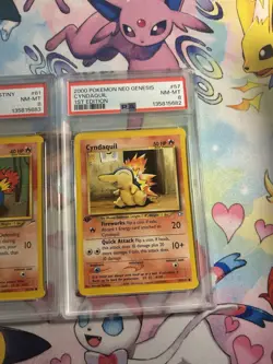 POKEMON NEO GENESIS & DESTINY 1ST EDITION #57 & #61 CYNDAQUIL PSA 8 - Image 3