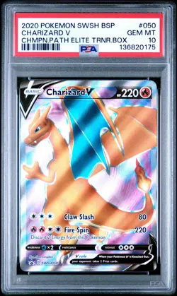 Pokemon Charizard V Champion's Path ETB Full Art Promo SWSH050 PSA 10 Gem Mint - Image 1