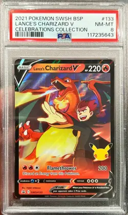 2021 Pokemon SWSH Lance's Charizard V Celebrations Collection SWSH133 PSA 8 - Image 1