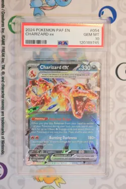 Pokemon 2024 Paldean Fates CHARIZARD EX #054 PSA 10 Gem Mint RARE - Image 1