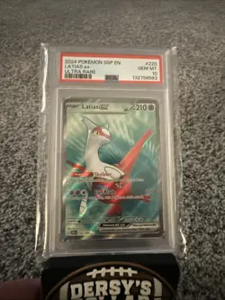 Latias EX 220/191 Ultra Rare 2024 Pokemon Surging Sparks PSA 10 Gem Mint - Image 1