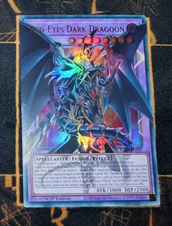 YUGIOH Red-Eyes Dark Dragoon (RA05-EN141) Extended Art Ultra Rare 1st Overframe - Image 1