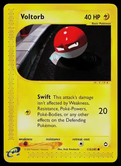 Pokemon Card - Voltorb Aquapolis 115/147 Common - Image 1