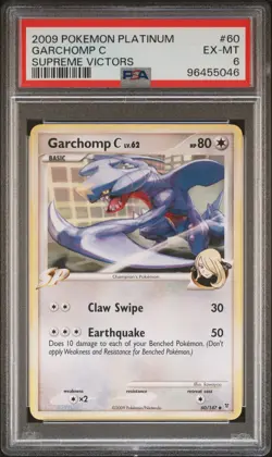 PSA 6 - 2009 Pokemon Platinum Supreme Victors 60/147 - Garchomp C - Very Rare! - Image 1
