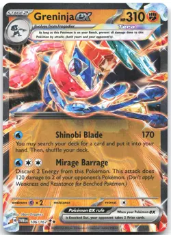 Greninja ex 106/167 Double Rare Twilight Masquerade Pokemon Near Mint - Image 1