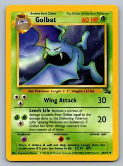 Pokemon TCG Fossil Golbat 34/62 - Image 1