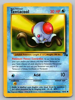 Pokemon TCG Fossil Tentacool 56/62 - Image 1
