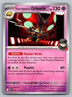 Pokemon TCG SV10: Destined Rivals Team Rocket's Orbeetle 089/182 - Image 1