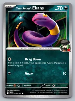 Pokemon TCG SV10: Destined Rivals Team Rocket's Ekans 112/182 - Image 1