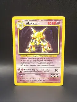 Pokemon TCG Alakazam Base Set 1/102 Holo Unlimited Holo Rare - Image 1
