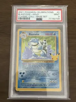 2021 POKEMON CELEBRATIONS CLASSIC COLLECTION #2 BLASTOISE-HOLO PSA 9 - Image 1