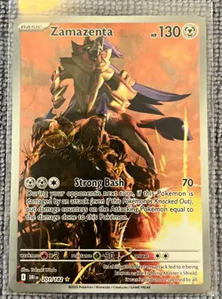 Zamazenta Holo Destined Rivals Illustration Rare 201/182 Pokemon TCG - Image 1