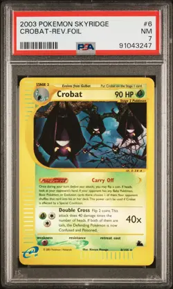 2003 Pokemon Skyridge Crobat Reverse Holo 6/144 PSA 7 - Image 1
