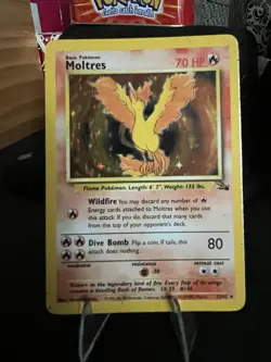 Pokemon Moltres Fossil Holo Rare Unlimited 12/62 1999 70 HP English - Image 1