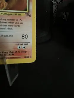 Pokemon Moltres Fossil Holo Rare Unlimited 12/62 1999 70 HP English - Image 4