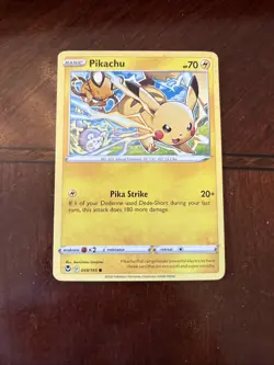 Pikachu 049/195 Silver Tempest Pokemon TCG Card Near Mint! - Image 1