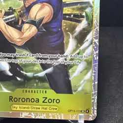 Roronoa Zoro SR OP15-113 Adventure on Kami's Island Foil One Piece Card Game - Image 2