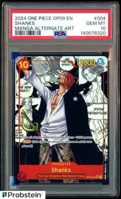 2024 One Piece OP09 EN Manga Alternate Art #004 Shanks PSA 10 GEM MINT - Image 1