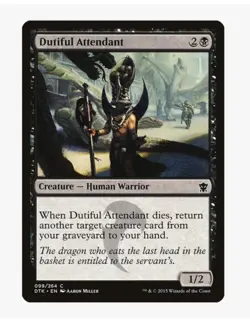 Dutiful Attendant #99 (DTK) Magic Card in Protective Sleeve - Image 1