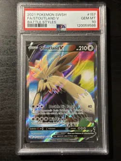 2021 Pokemon Stoutland V FA Battle Styles Card 157/163 PSA 10 Gem Mint - Image 1