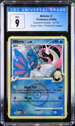 CGC 9 MINT Milotic C 35/147 Crosshatch Reverse Holo Pokemon League Promo Card - Image 1
