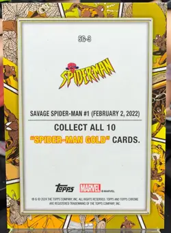 2024 Topps Chrome Marvel Spiderman Gold #SG-3 Savage Spider-Man #1 - Image 2