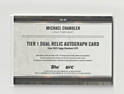 2025 Topps Knockout UFC Michael Chandler Tier 1 Dual Relic Auto /25 SSP - Image 2