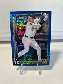 2025 Topps Chrome - Shohei Ohtani #1 Blue LOGOFRACTOR Refractor COLOR MATCH /150 - Image 1