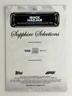 2025 Topps Chrome Sapphire Selections Formula 1 F1 Isack Hadjar RC - Image 2