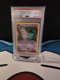 PSA 8 2000 POKEMON ROCKET | 1ST EDITION DARK SLOWBRO-HOLO 12 *PARTIAL SWIRL* - Image 1