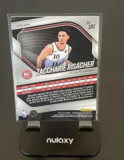 2024-25 Panini Prizm Black Zaccharie Risacher #181 Silver RC Hawks - Image 2