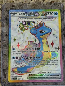 Lapras EX Stellar Crown Ultra Rare Holo Card 158/142 Sv07 - Image 1