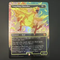 MTG English Traveling Chocobo (Borderless) (Neon Ink Yellow) NM Foil - Image 1