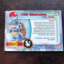 TOPPS POKEMON CARD BLASTOISE #09 UPPER EDGE WEAR - Image 3