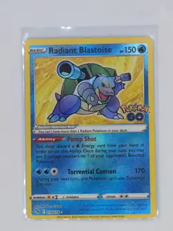 Pokemon TCG Radiant Blastoise Holo Card 018/078 Pokemon Go Rare, Near Mint/Mint - Image 1