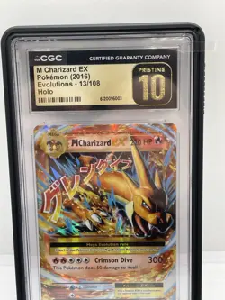 CGC Pristine 10 Pokemon TCG M Charizard EX 13/108 Evolutions Holo (2016) Card - Image 3