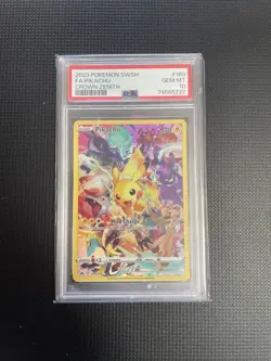 Pokemon TCG Pikachu Crown Zenith Holo Card 160/159 Secret Rare PSA 10 - Image 1
