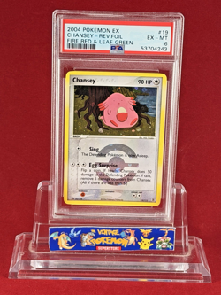 2004 Pokemon EX Fire Red Leaf Green CHANSEY Reverser Foil Card #19 PSA 6 - Image 1
